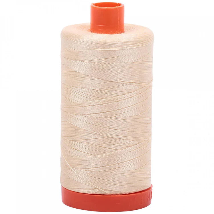 Aurifil 50w Mako Cotton Thread, Butter 2123, 1422 yards