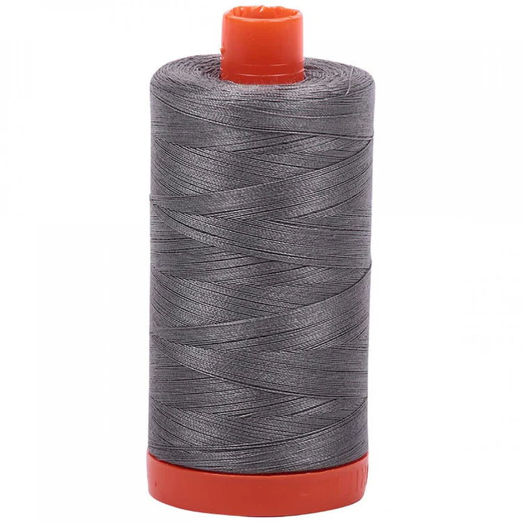 Aurifil 50w Mako Cotton Thread, Gray Smoke 5004, 1422 yards