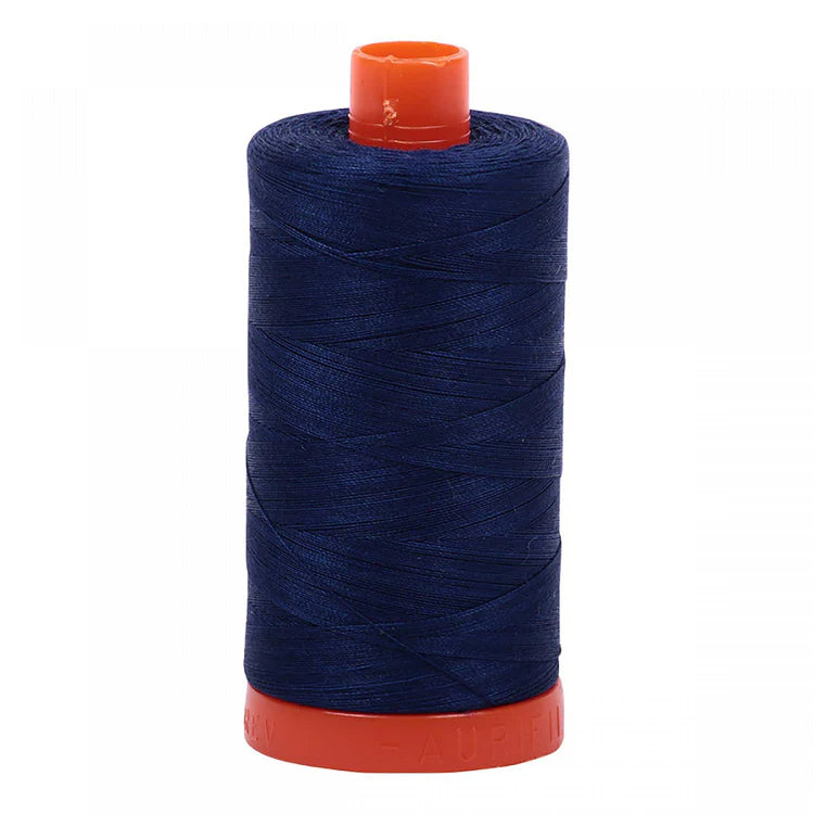 Aurifil 50w Mako Cotton Thread, Dark Navy 2784, 1422 yards