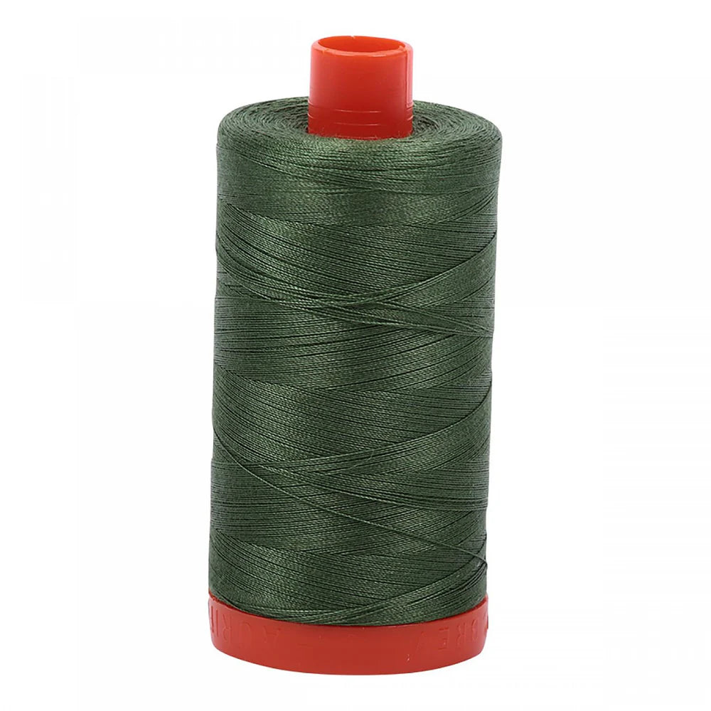 Aurifil 50w Mako Cotton Thread, Very Dark Green Grass 2890, 1422 yards