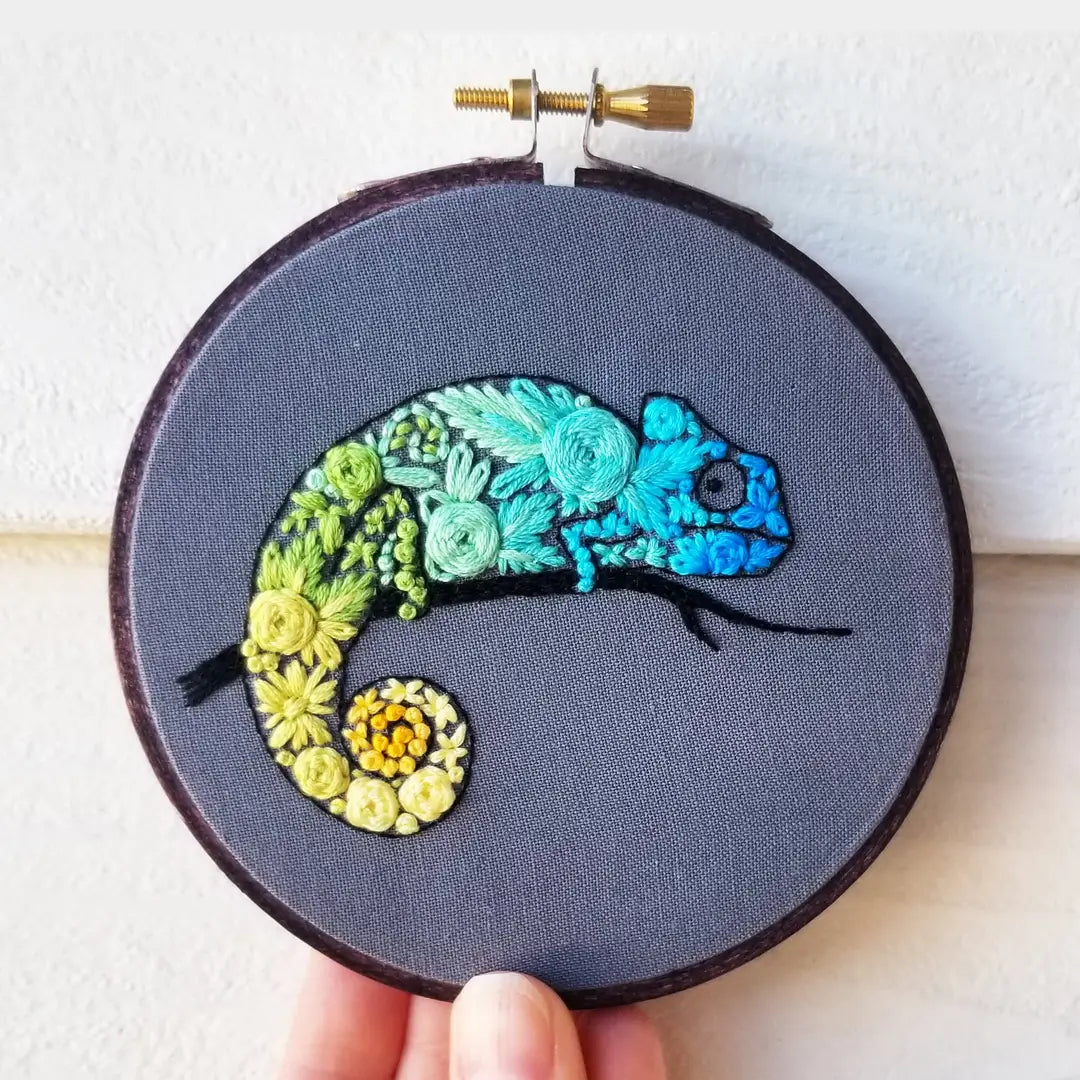 Chameleon Hand Embroidery Kit