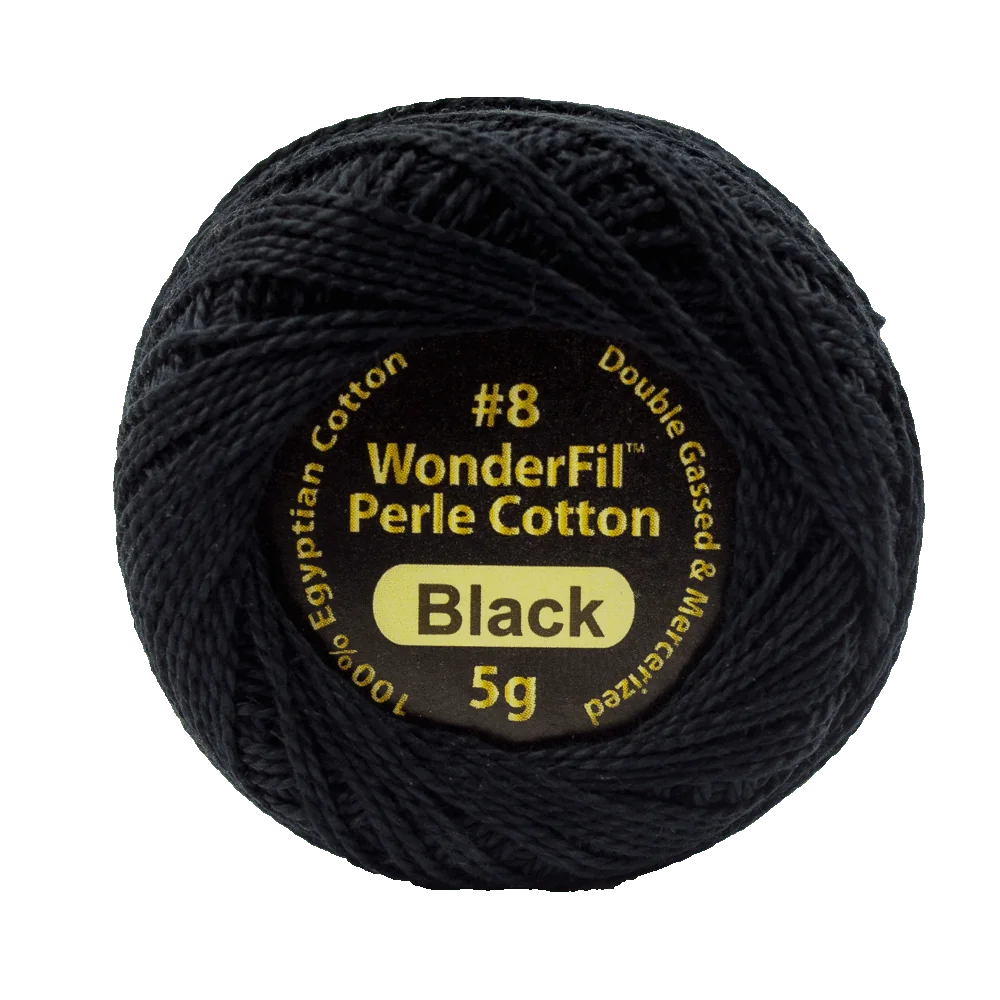 Wonderfil Eleganza 8 wt Perle Cotton, Black