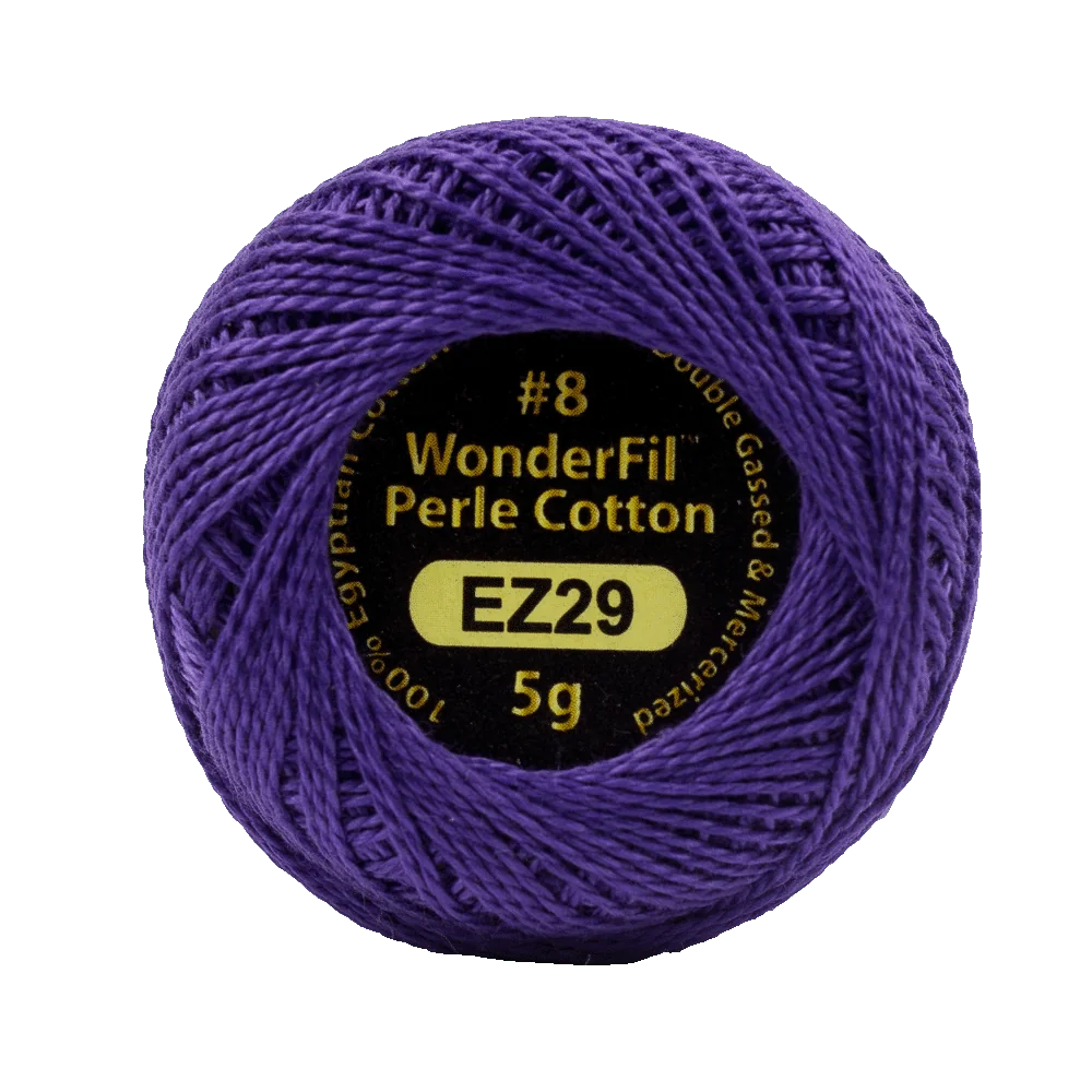 Wonderfil Eleganza 8 wt Perle Cotton, Blueberry Bush