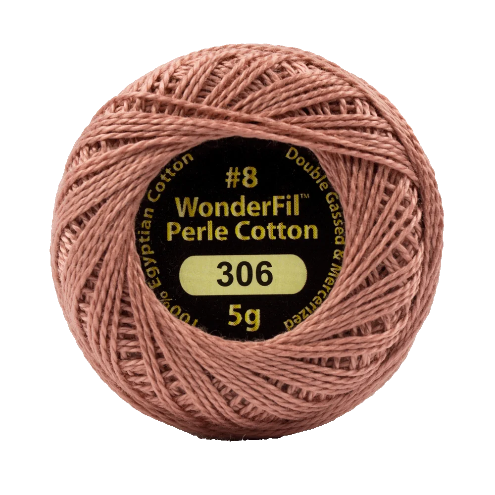Wonderfil Eleganza 8 wt Perle Cotton, Rosy Tan, 306