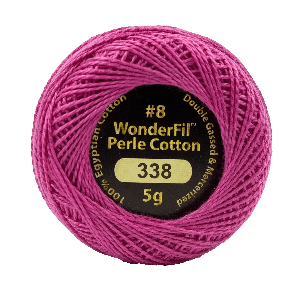 Wonderfil Eleganza 8 wt Perle Cotton, Azalea, 338