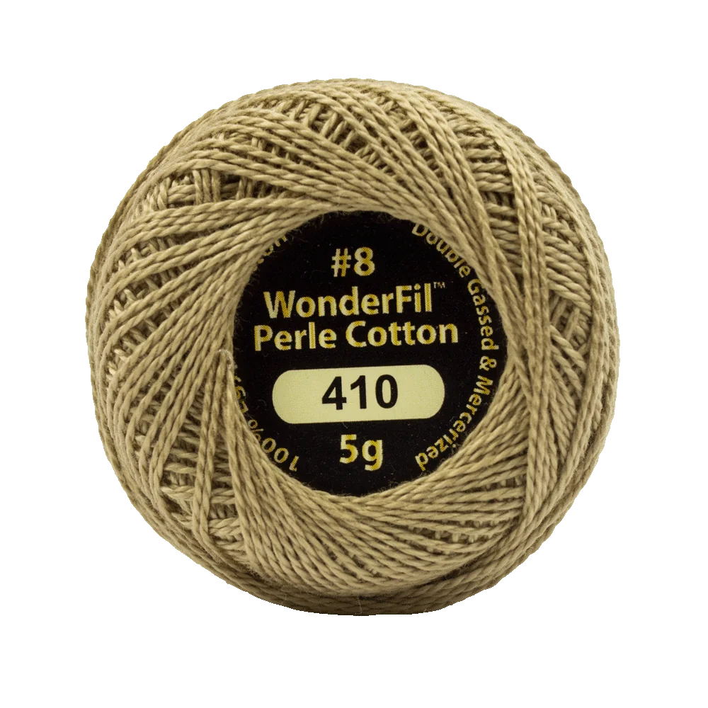 Wonderfil Eleganza 8 wt Perle Cotton, Khaki