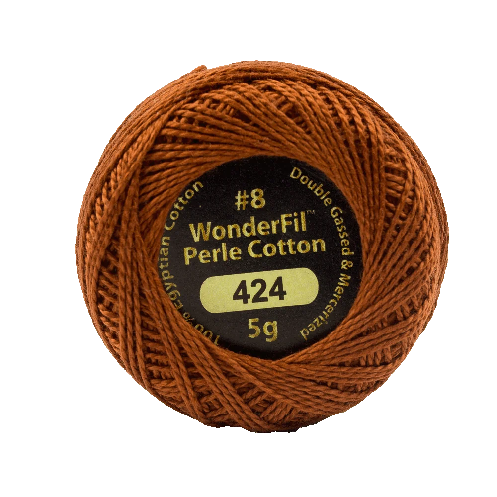 Wonderfil Eleganza 8 wt Perle Cotton, Tawny Owl, 424