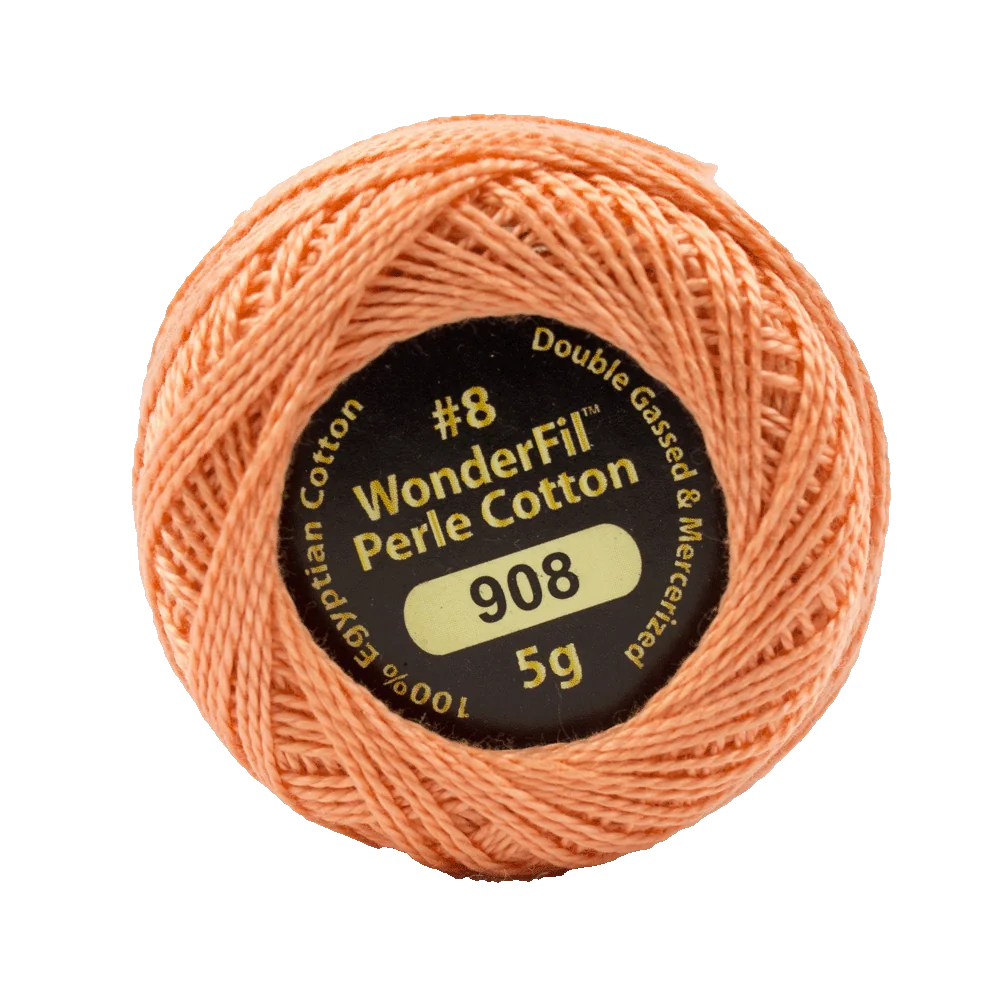Wonderfil Eleganza 8 wt Perle Cotton, Grapefruit