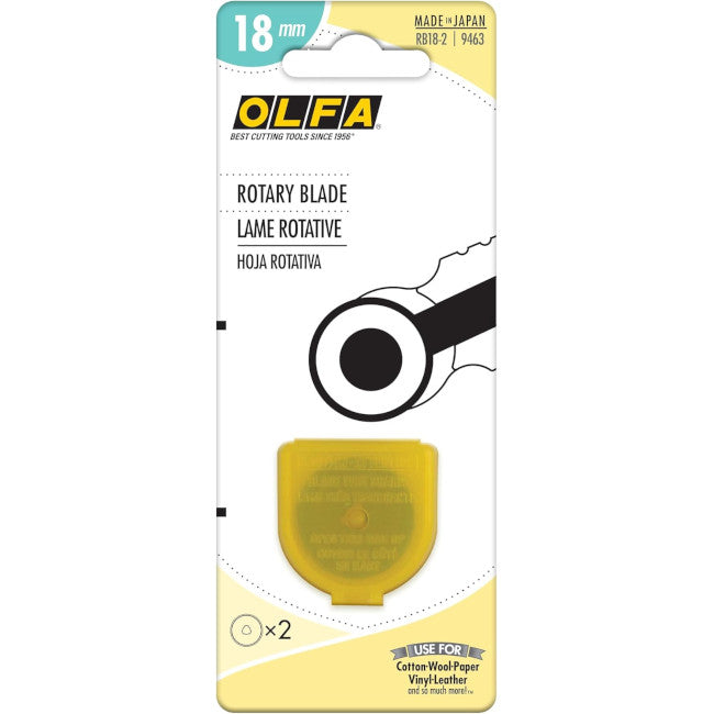 Olfa 18 mm Rotary Blade Replacement, 2 pack