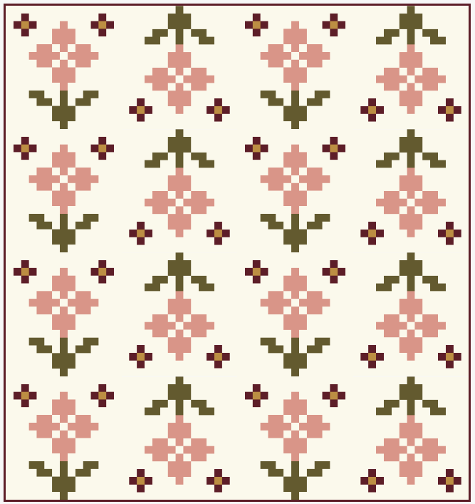 Pansy Patch Blossomed Small Throw Quilt Kit