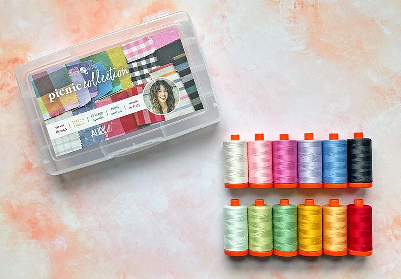 Suzy Quilts Picnic Wovens Aurifil Thread Collection