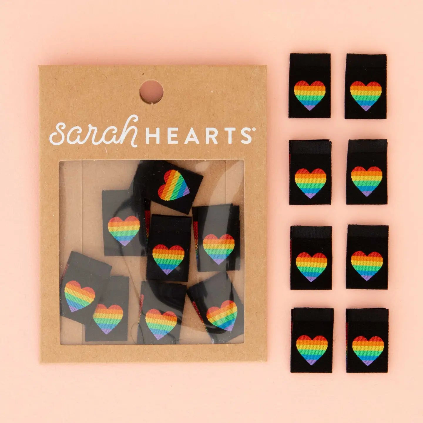 Pride Heart Woven Sew-In Labels