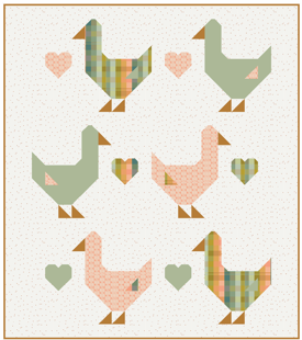 Goose Goose Quilt Kit - Springtime Version, Crib or Throw Size