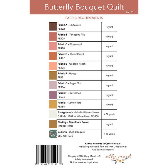 Butterfly Bouquet Paper Quilt Pattern
