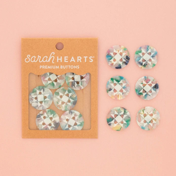 Large Confetti Quilt Star Buttons