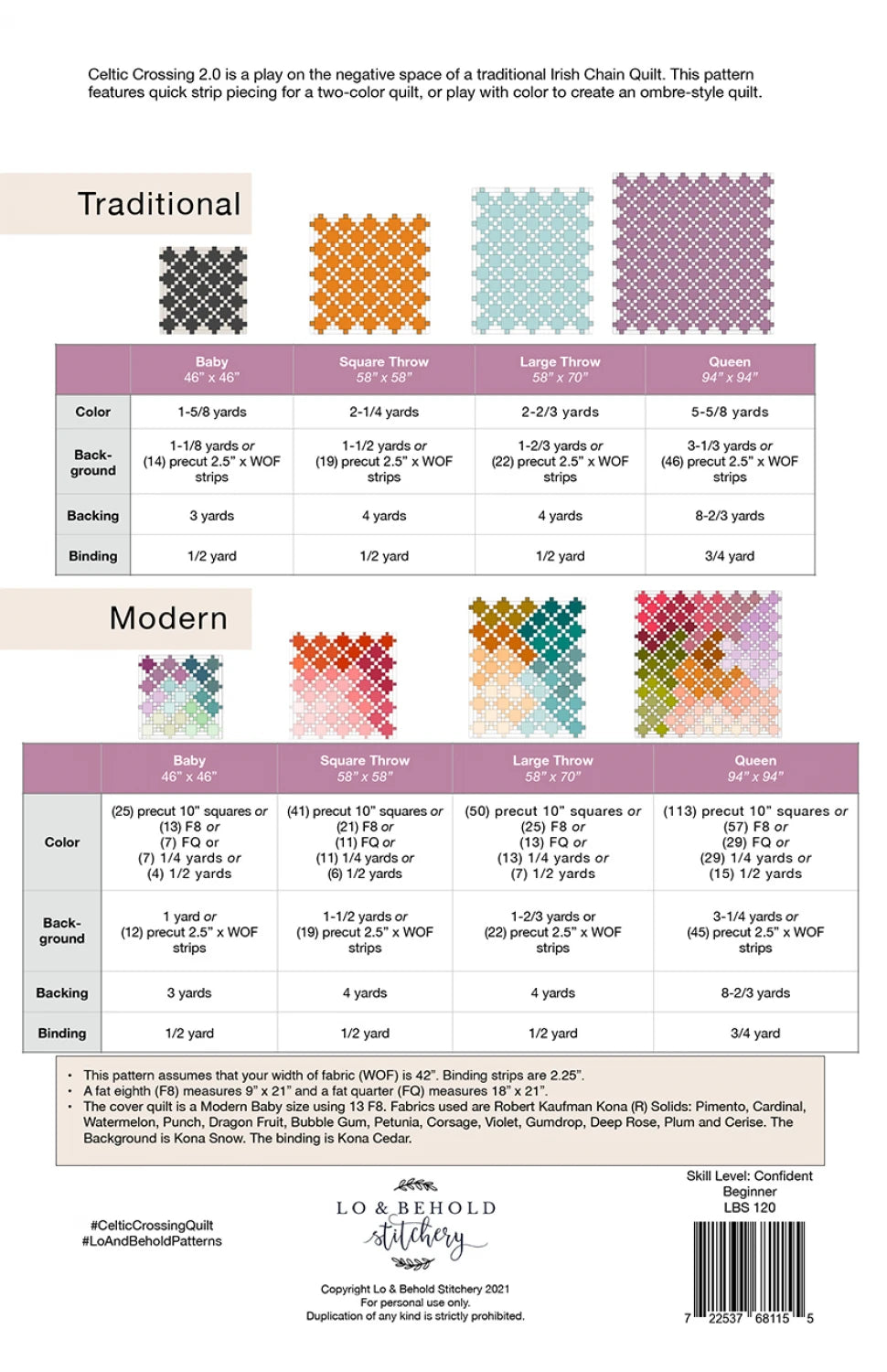Celtic Crossing Quilt Pattern by Lo & Behold Stitchery