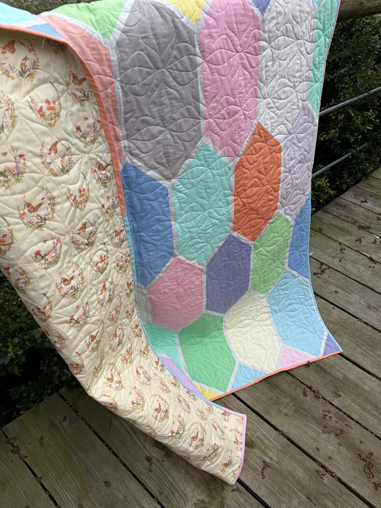 Church Window Pastel Throw Quilt Kit