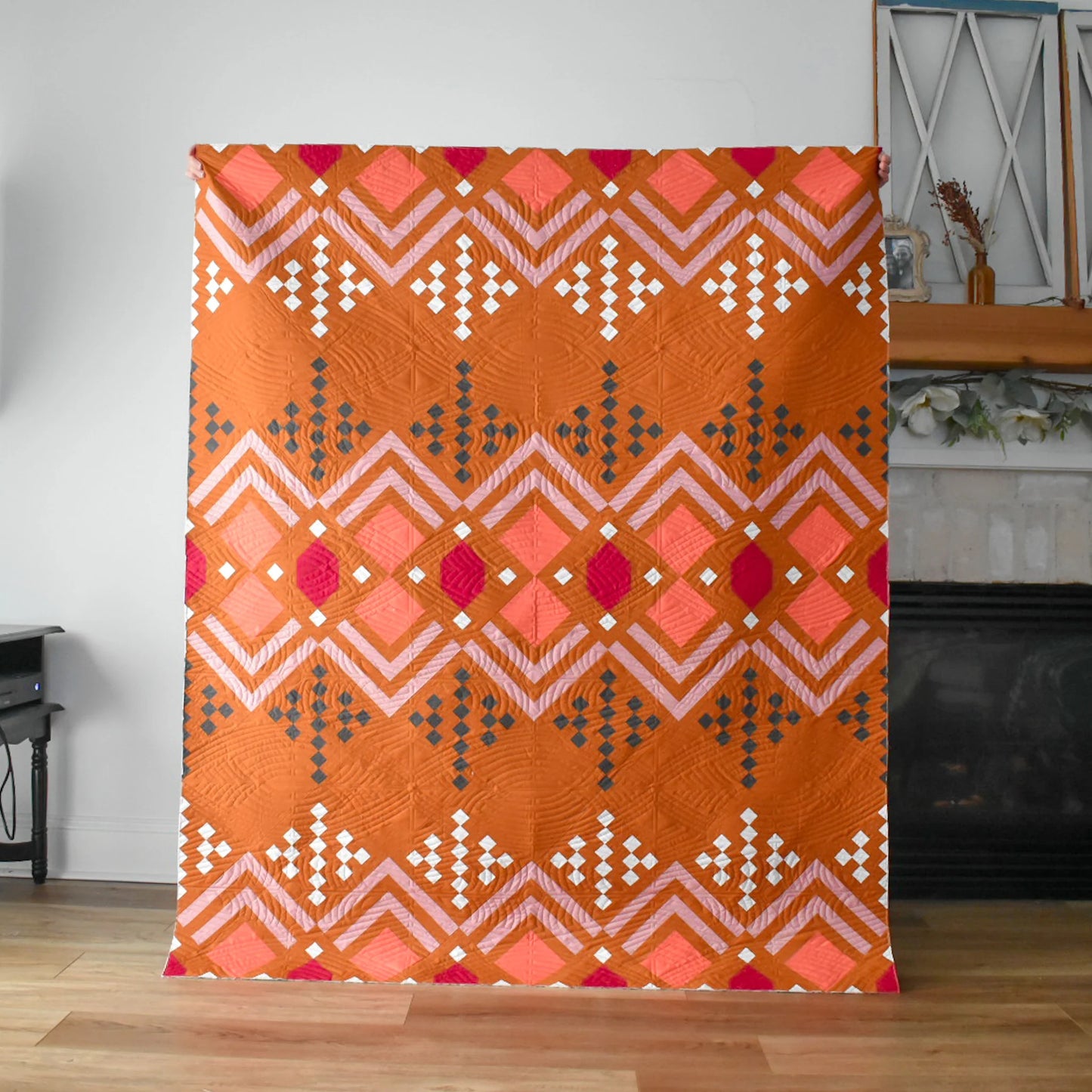 Deco Gingerbread Version Throw Quilt Kit