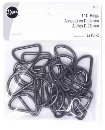 D Rings 1" Gun Metal