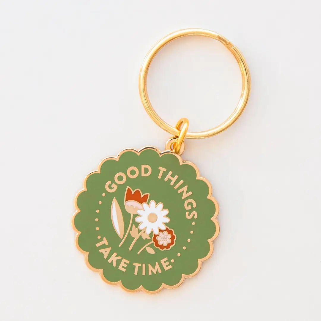 Good Things Take Time Enamel Keychain