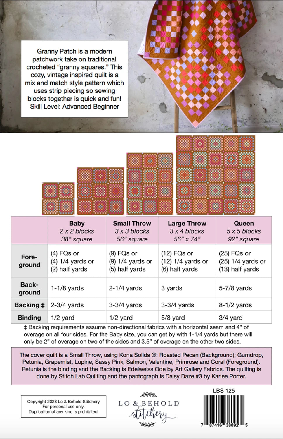 Granny Patch Quilt Pattern by Lo & Behold Stitchery
