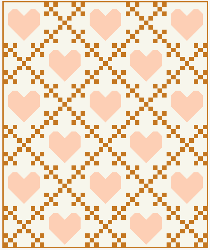 Heirloom Hearts CRIB Size Quilt Kit with Paper Pattern