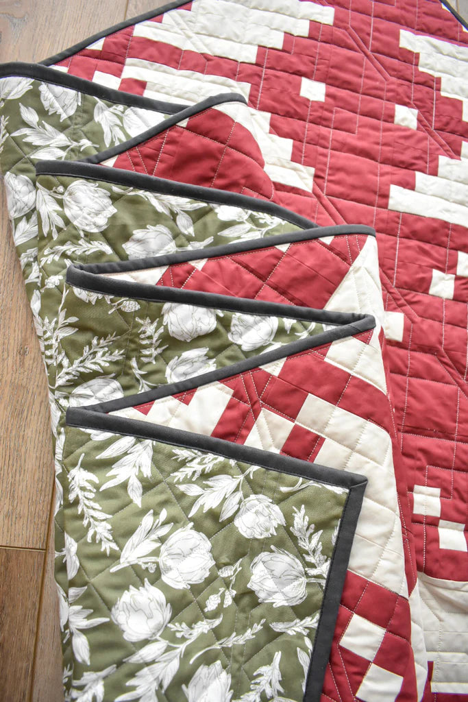Knitted Star Red Version Throw Quilt Kit