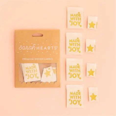 Made with Joy and Star Woven Christmas Labels