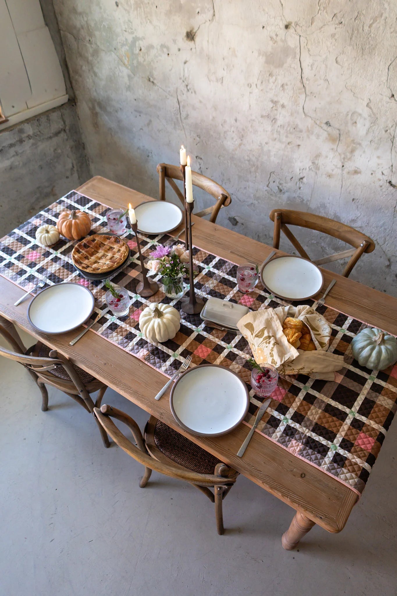 Petite Plaid Nutmeg Version Table Runner Kit