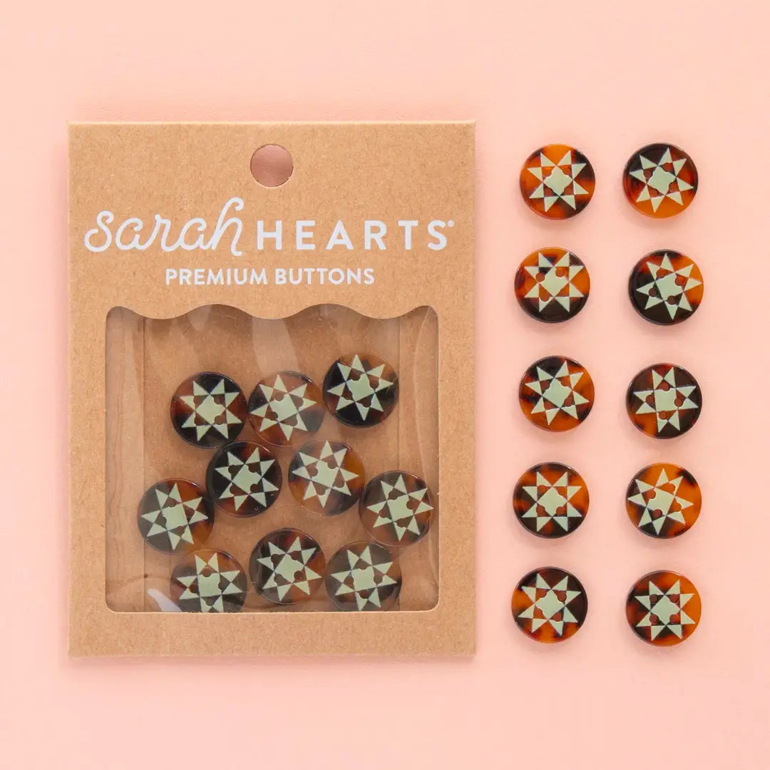 Quilt Star Small 5/8" Buttons