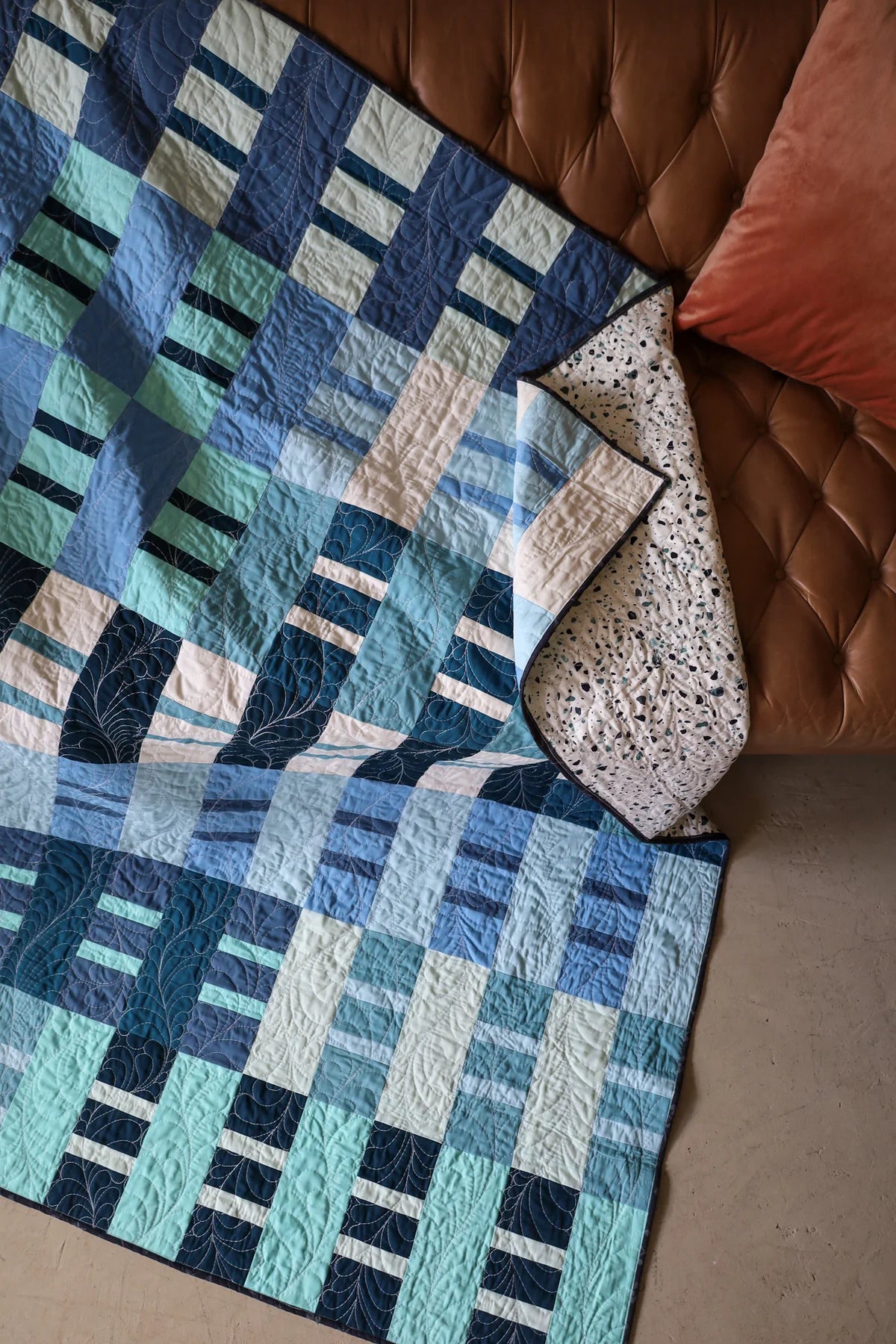 Ruby Sue Sea Glass Version Throw Size Quilt Kit