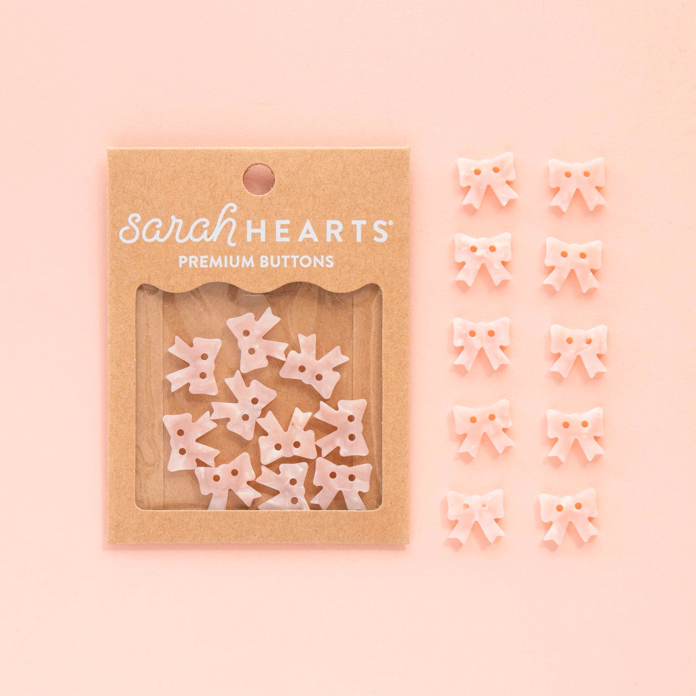 Small Pink Bow 5/8" Buttons