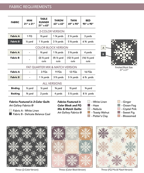 Snowglow Quilt Paper Pattern by Abby Maed