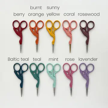 Stork Embroidery Scissors in Berry