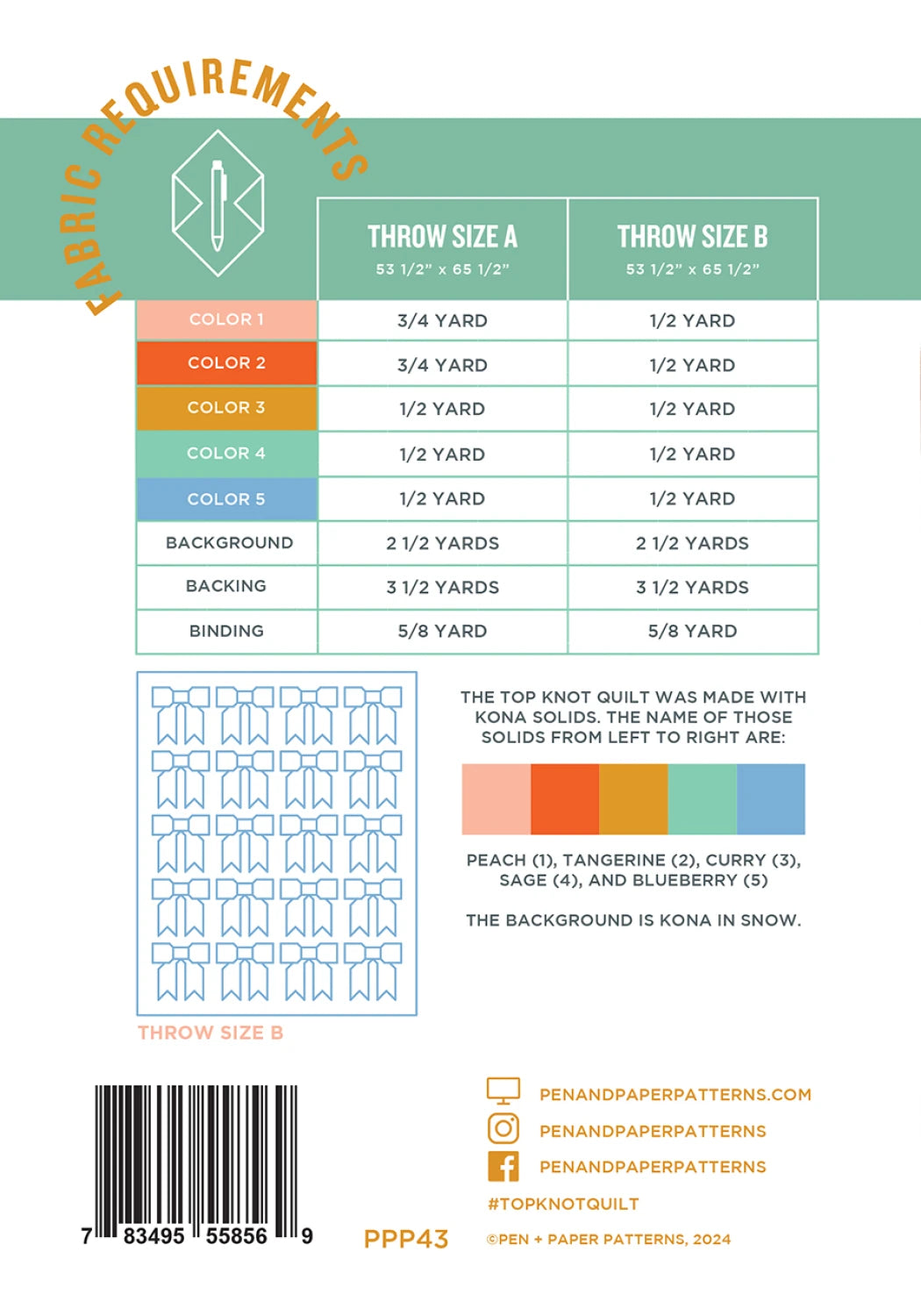 Top Knot Paper Quilt Pattern