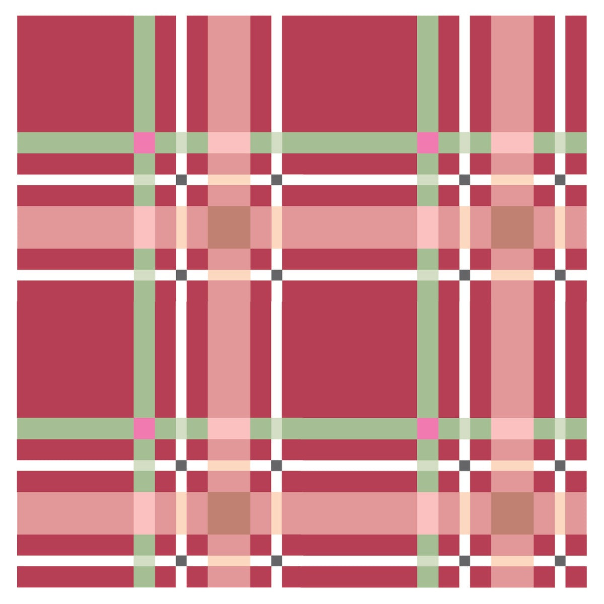 Red Upscale Plaid Throw Size Quilt Kit