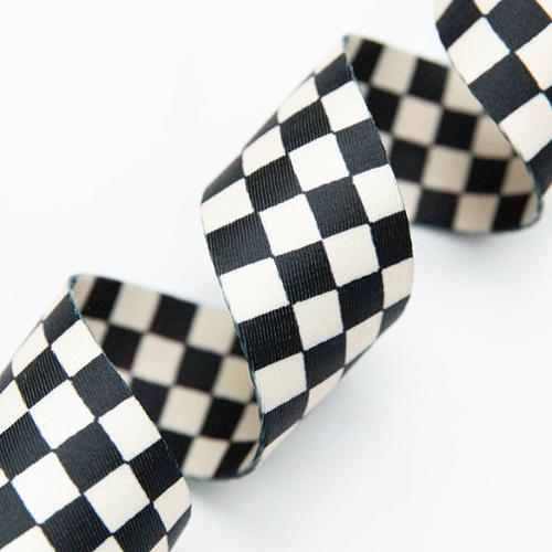 Black and Natural Checker 1.5" Webbing