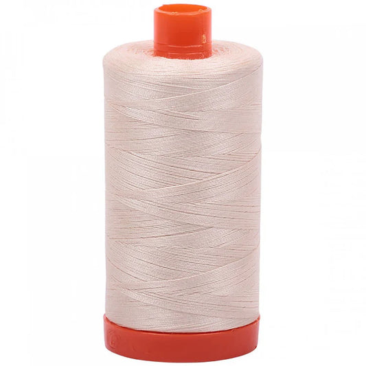 Aurifil 50w Mako Cotton Thread, Light Sand 2000, 1422 yards