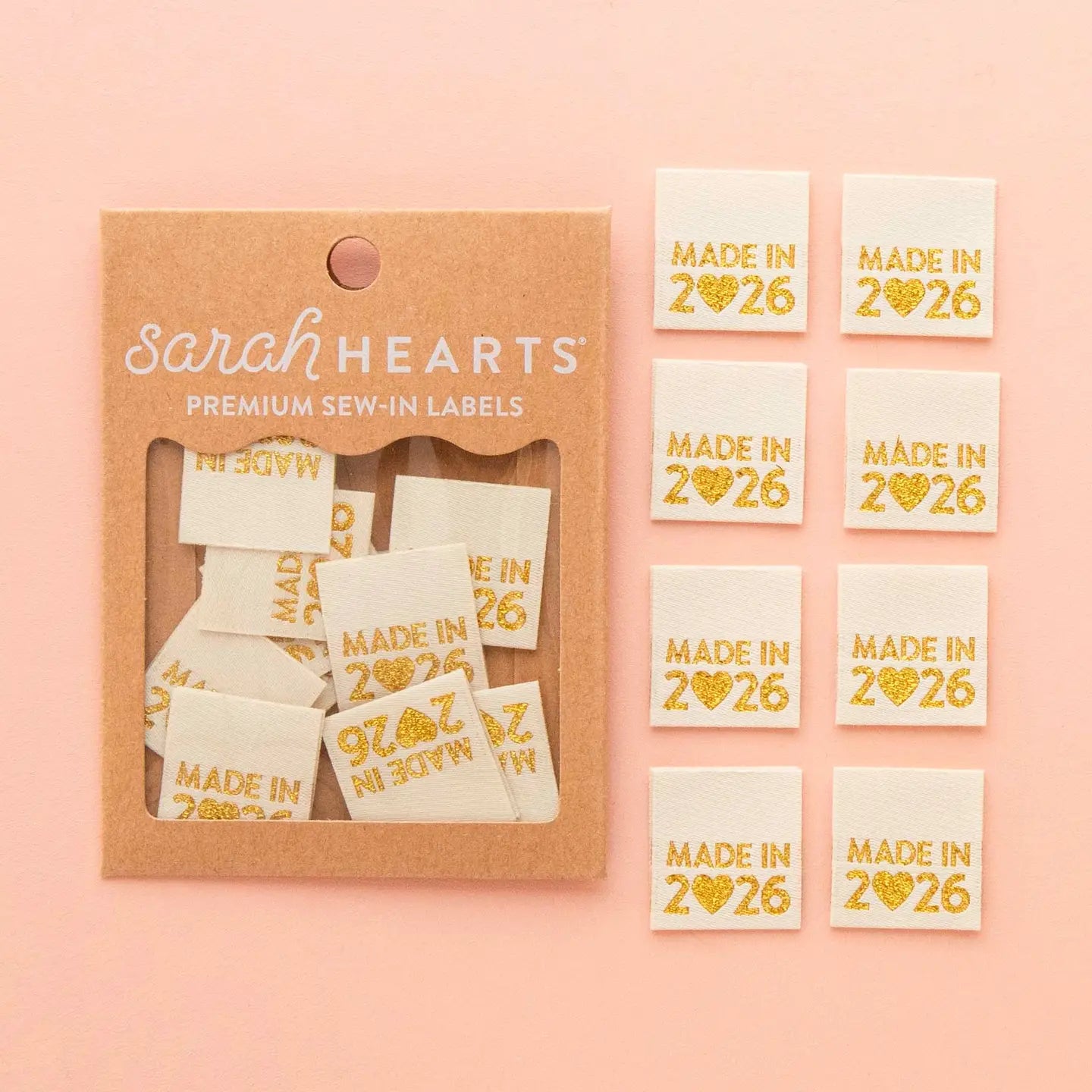Made in 2026 Gold Woven Sew-In Labels
