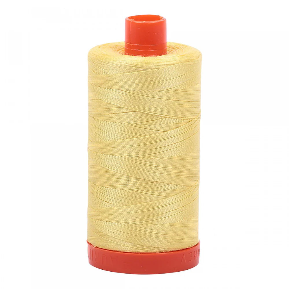 Aurifil 50w Mako Cotton Thread, Lemon 2115, 1422 yards