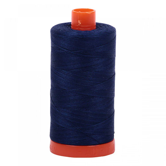 Aurifil 50w Mako Cotton Thread, Dark Navy 2784, 1422 yards