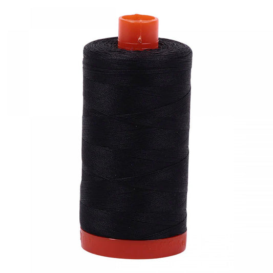 Aurifil 50w Mako Cotton Thread, Very Dark Gray 4241, 1422 yards