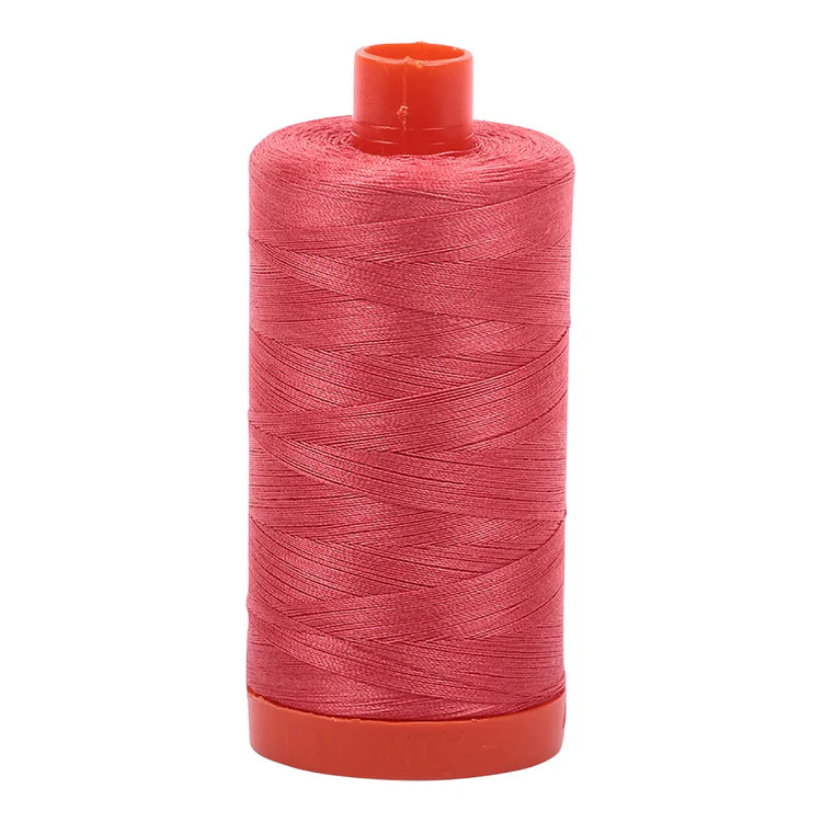 Aurifil 50w Mako Cotton Thread, Medium Red 5002, 1422 yards