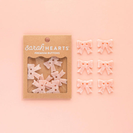 Large Pink Bow 1" Buttons