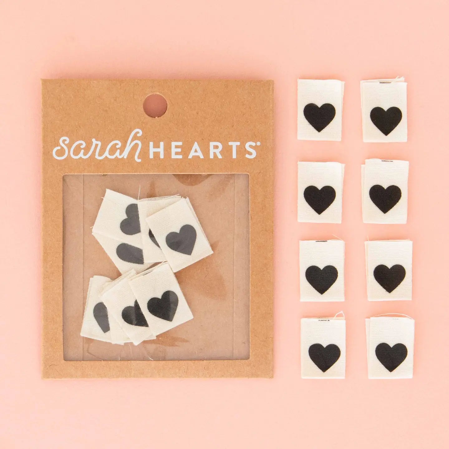 Black Heart Organic Cotton Sew-In Labels