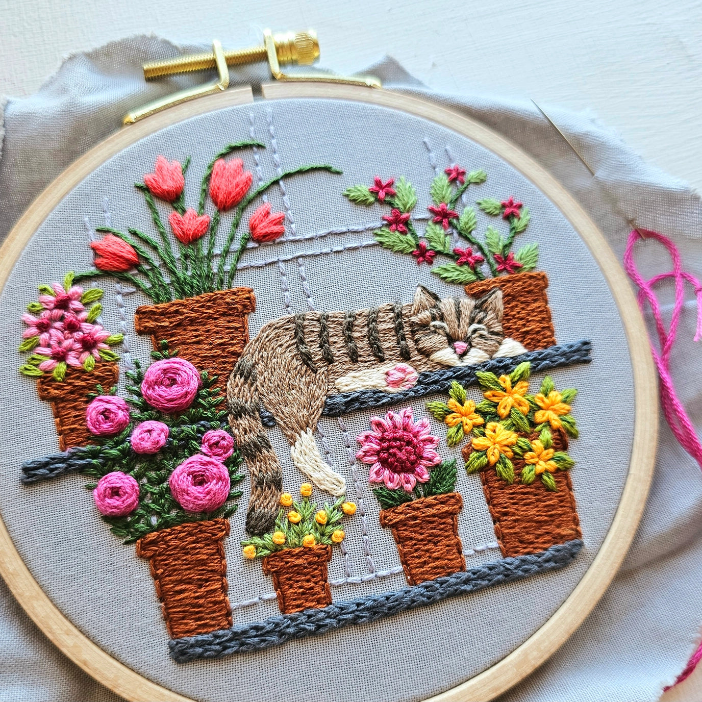 Catnap Embroidery Kit