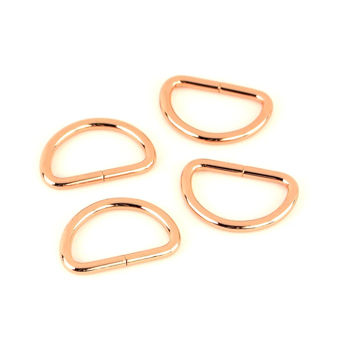 Four D-Rings 1" Rose Gold