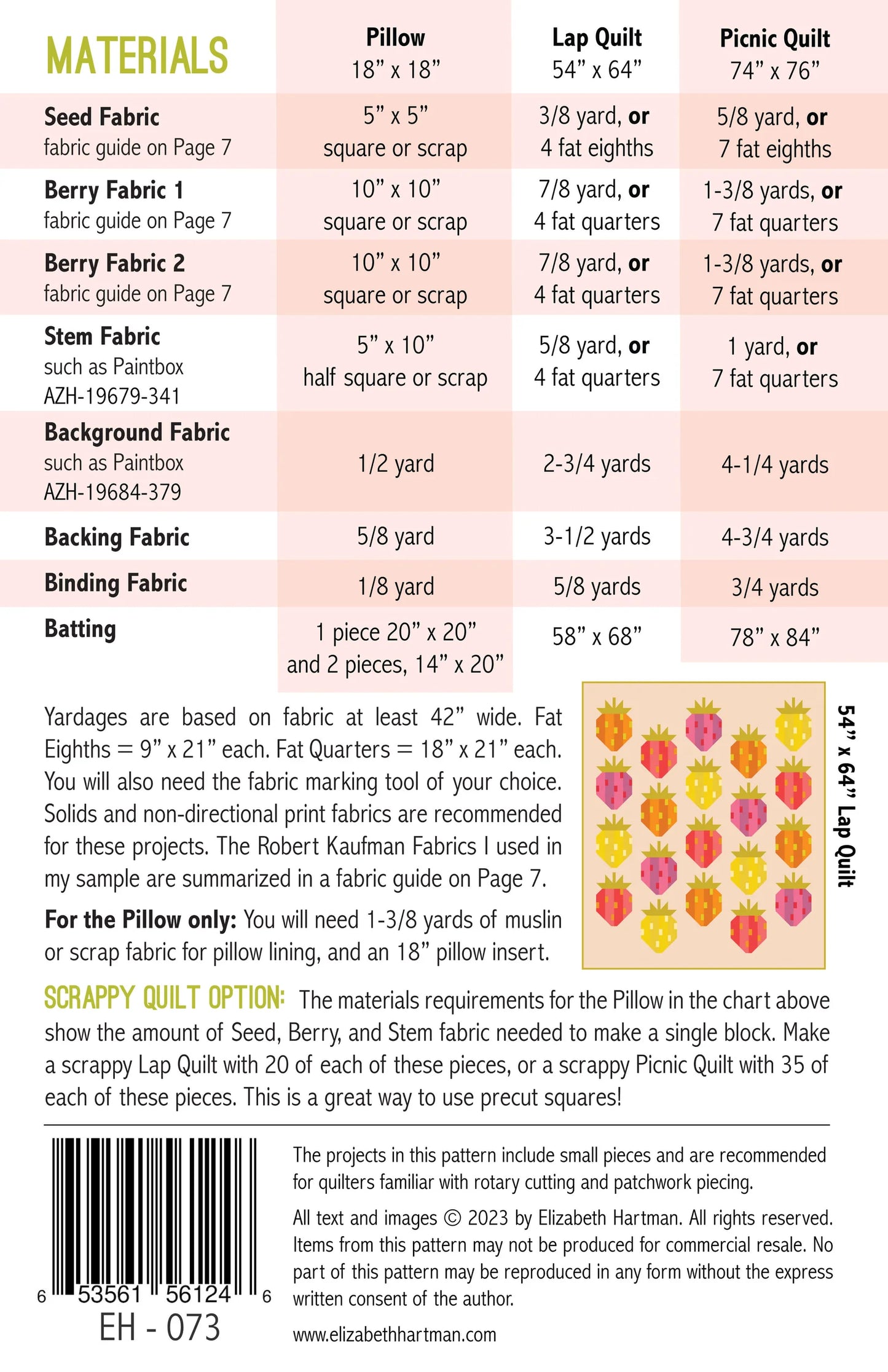 Berry Season Quilt Pattern by Elizabeth Hartman