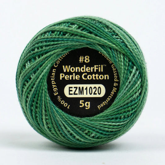 Wonderfil Eleganza Variegated 8 wt Perle Cotton, Mossy Alcove
