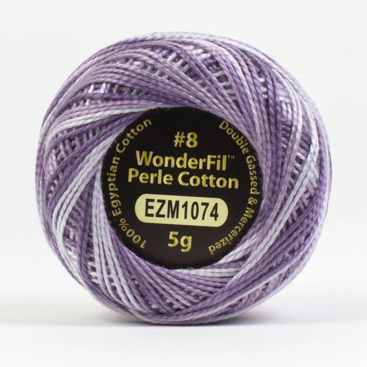 Wonderfil Eleganza Variegated 8 wt Perle Cotton, Eggplant Souffle